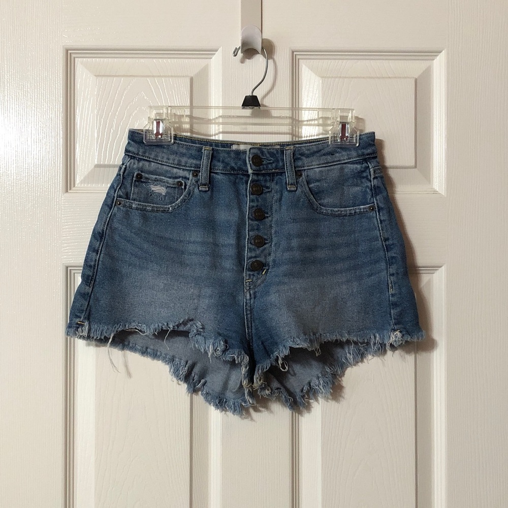 Abercrombie & Fitch Size 4/27 High-Rise Frayed Denim Jean Shorts